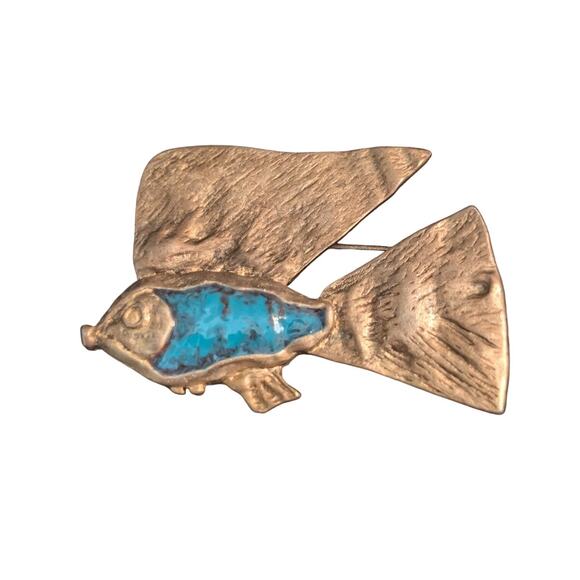 Unsigned Ancient Egyptian Amulet Nekhau Nile Catfish Pendant Brooch - Picture 1 of 4